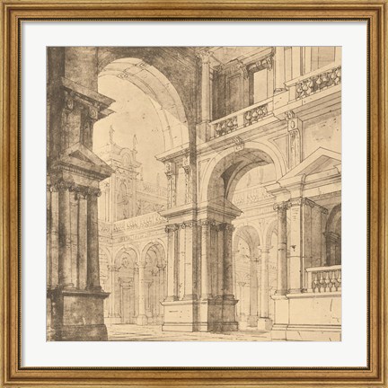 Framed Portico Antico I Print