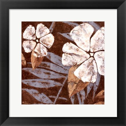 Framed Flowers on Chocolate II Print
