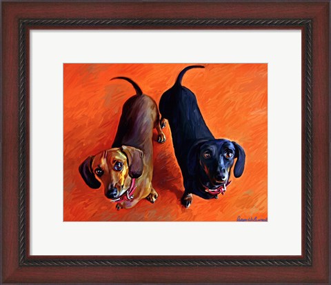 Framed Double Dachsies Print