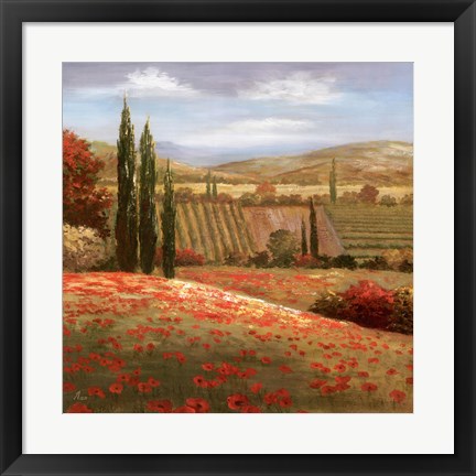 Framed Tuscan Cypress I Print
