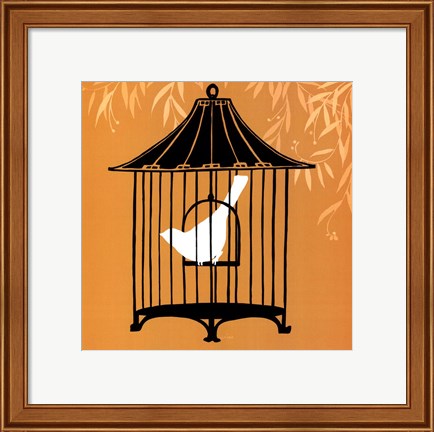 Framed Small Birdcage Silhouette I (U) Print