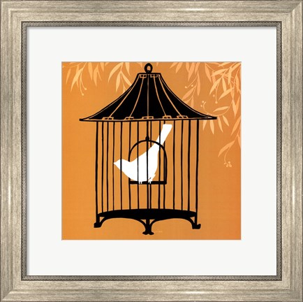 Framed Small Birdcage Silhouette I (U) Print