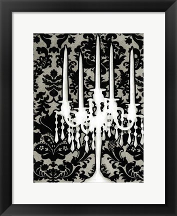 Framed Small Patterned Candelabra I (P) Print