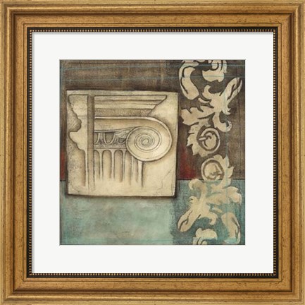 Framed Damask Tapestry with Capital I Print