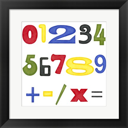 Framed Kid&#39;s Room Numbers Print