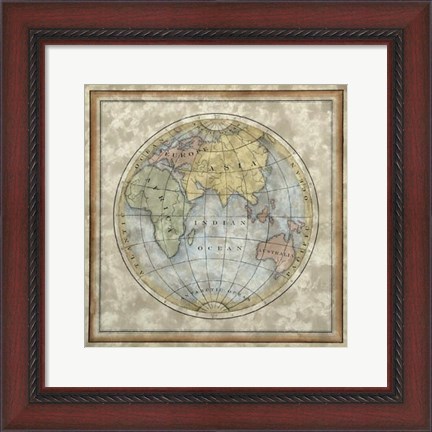 Framed Small Eastern Hemisphere Print