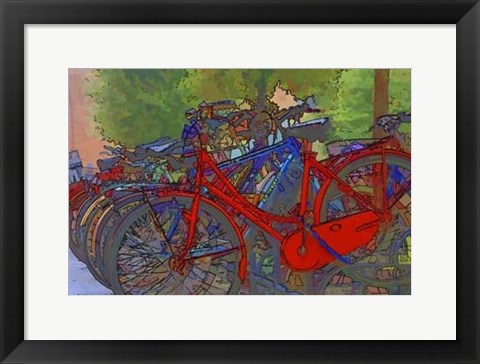 Framed Colorful Bicycles II Print