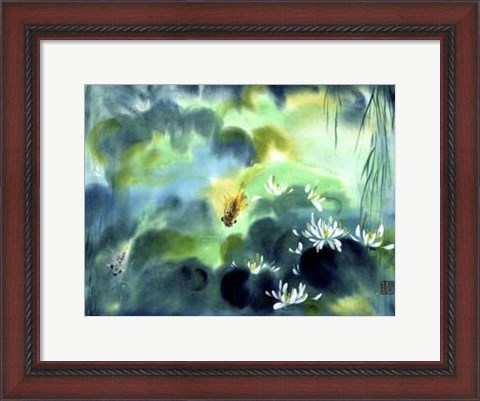 Framed Blue Lagoon I Print