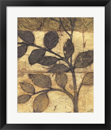 Framed Bronzed Branches I Print