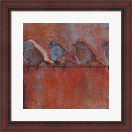 Framed Row of Sparrows I Print