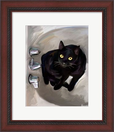 Framed Black Cat Lookin&#39; Print