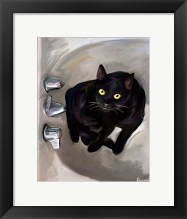 Framed Black Cat Lookin&#39; Print