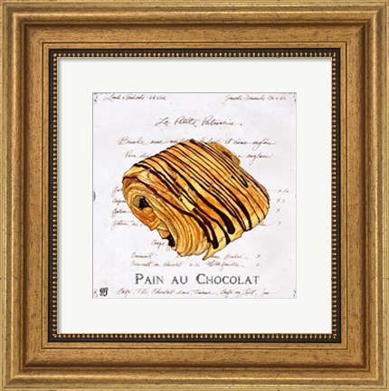 Framed Pain au Chocolat Print