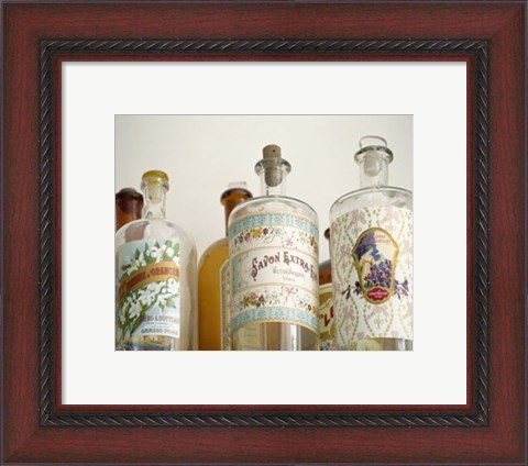 Framed French Perfume Bottles I Print