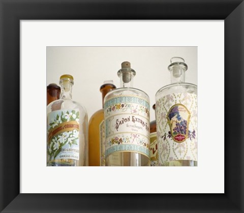 Framed French Perfume Bottles I Print