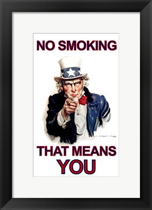 Framed NO Smoking - That Means YOU Print