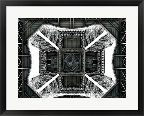 Framed View of the Eiffel Tower from below Print