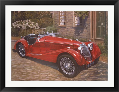 Framed Riley Red Roadster Print