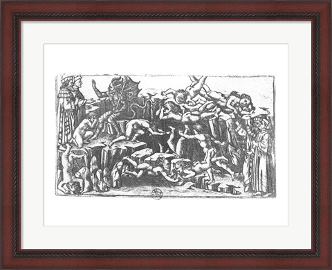 Framed Hell, from &#39;The Divine Comedy&#39; by Dante Alighieri (1265-1321) Print