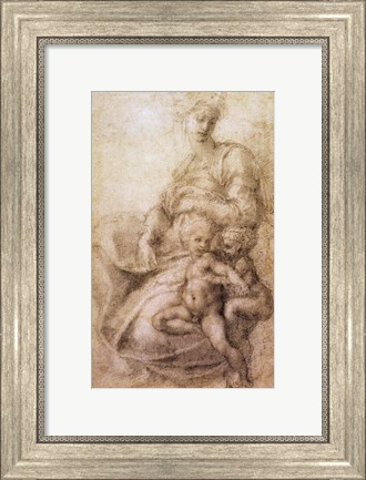 Framed Virgin and Child with the infant Baptist, c.1530 Print