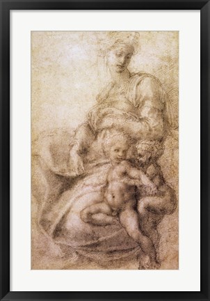 Framed Virgin and Child with the infant Baptist, c.1530 Print