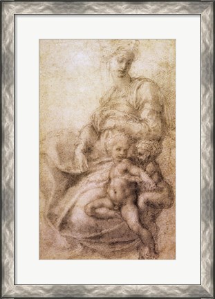 Framed Virgin and Child with the infant Baptist, c.1530 Print