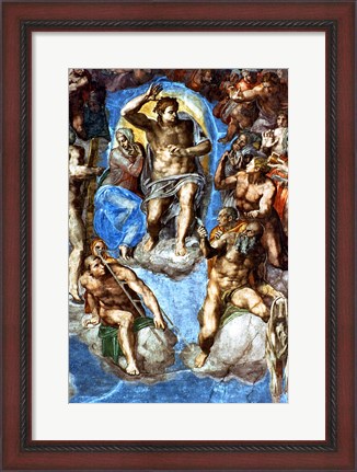 Framed Christ, detail from &#39;The Last Judgement&#39;, in the Sistine Chapel Print