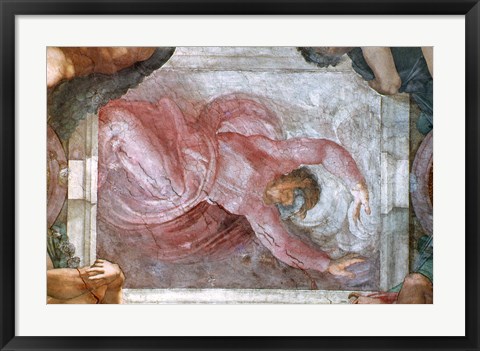 Framed Sistine Chapel Ceiling: God Dividing Light from Darkness Print