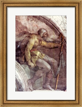 Framed Sistine Chapel Ceiling: One of the Ancestors of God Print