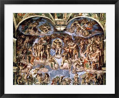 Framed Last Judgement, from the Sistine Chapel, 1538-41 Print