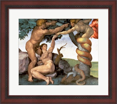 Framed Sistine Chapel Ceiling (1508-12): The Fall of Man, 1510 (detail) Print