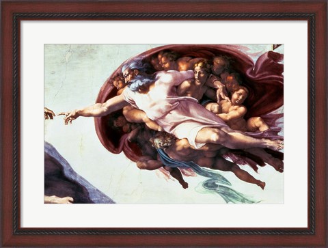 Framed Sistine Chapel Ceiling: Creation of Adam, 1510 (detail) Print