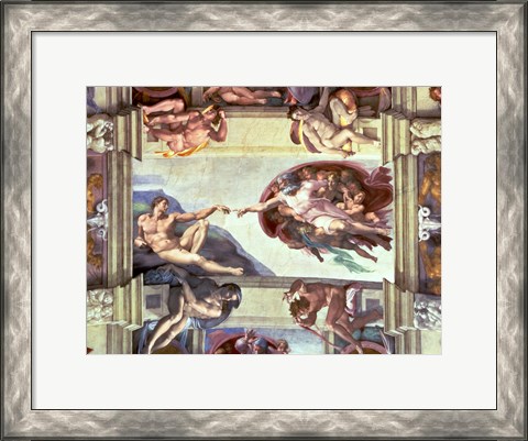 Framed Sistine Chapel Ceiling: Creation of Adam, 1510 B Print
