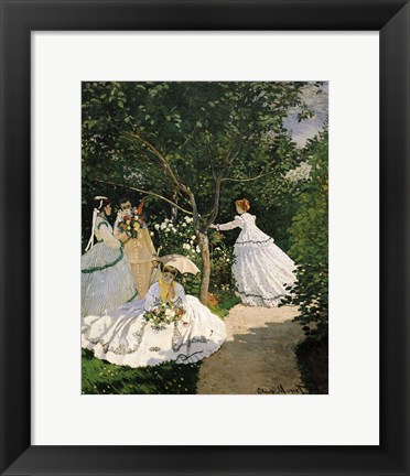 Framed Women in the Garden, 1867 Print