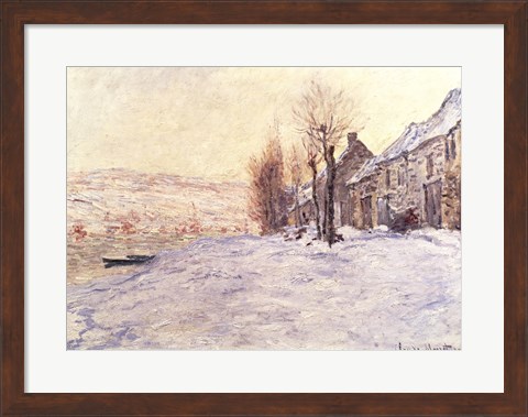 Framed Lavacourt under Snow, c.1878-81 Print