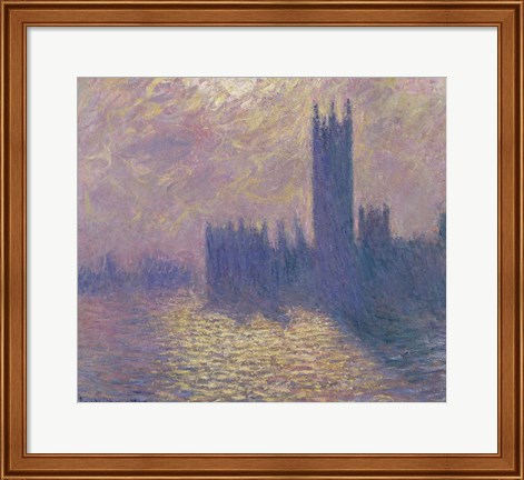 Framed Houses of Parliament, Stormy Sky, 1904 Print