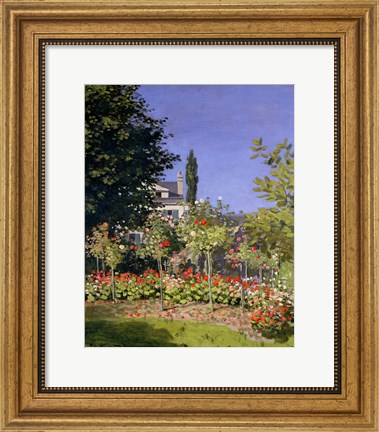 Framed Flowering Garden at Sainte-Adresse, c.1866 Print