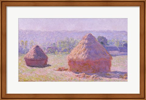 Framed Haystacks, or The End of the Summer, at Giverny, 1891 Print