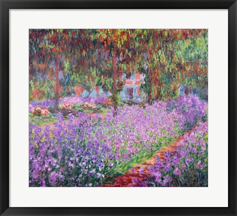 Framed Artist&#39;s Garden at Giverny, 1900 Print