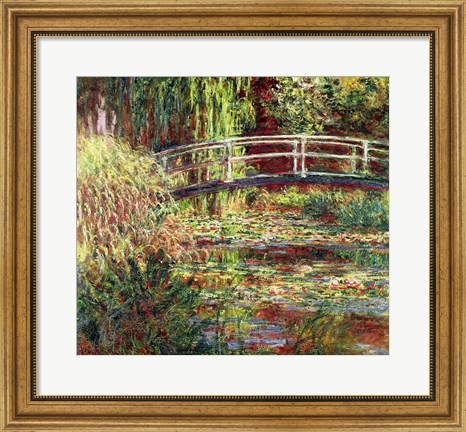 Framed Waterlily Pond: Pink Harmony, 1900 Print