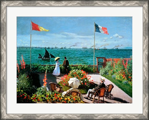 Framed Terrace at Sainte-Adresse, 1867 Print