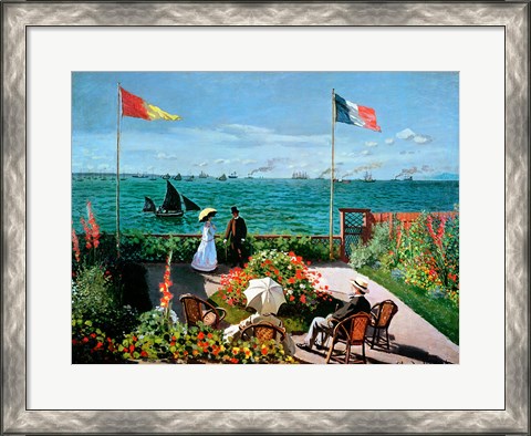 Framed Terrace at Sainte-Adresse, 1867 Print