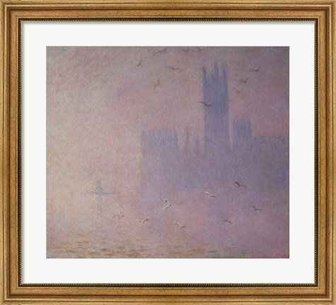 Framed Seagulls over the Houses of Parliament, 1904 Print