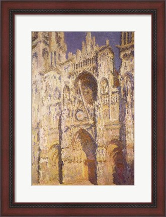 Framed Rouen Cathedral in Full Sunlight: Harmony in Blue and Gold, 1894 Print