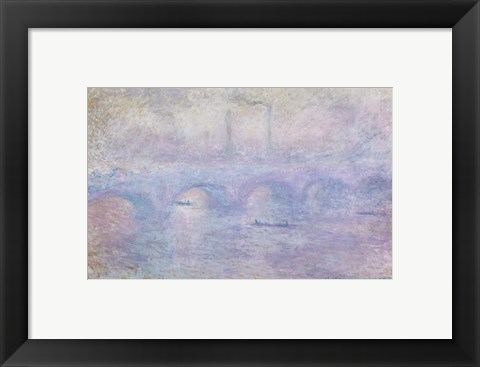 Framed Waterloo Bridge: Effect of the Mist, 1903 Print