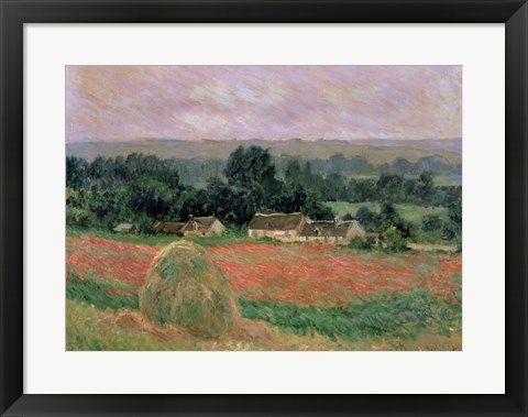 Framed Haystack at Giverny, 1886 Print