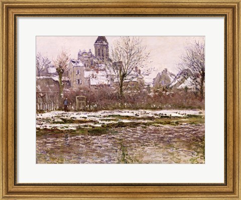 Framed Church at Vetheuil under Snow, 1878-79 Print