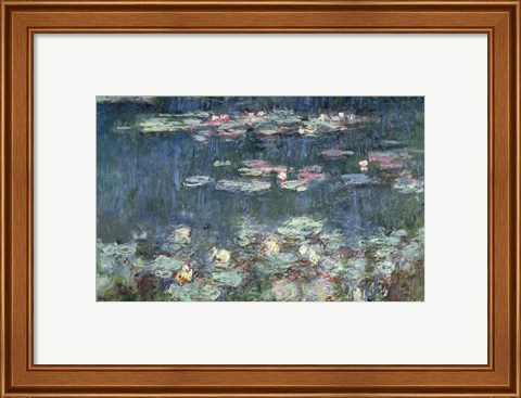 Framed Waterlilies: Green Reflections, 1914-18 (detail) Print