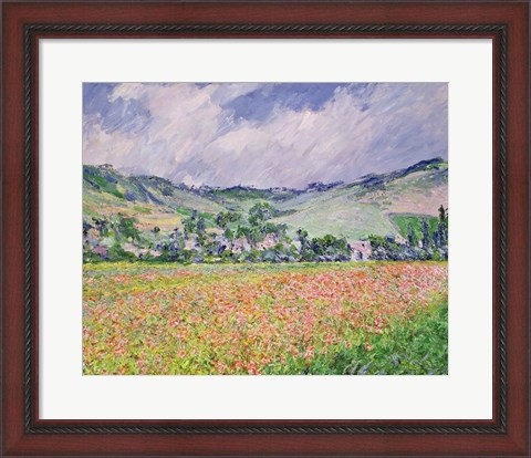 Framed Poppy Field near Giverny, 1885 Print