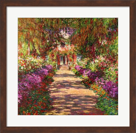 Framed Pathway in Monet&#39;s Garden, Giverny, 1902 Print